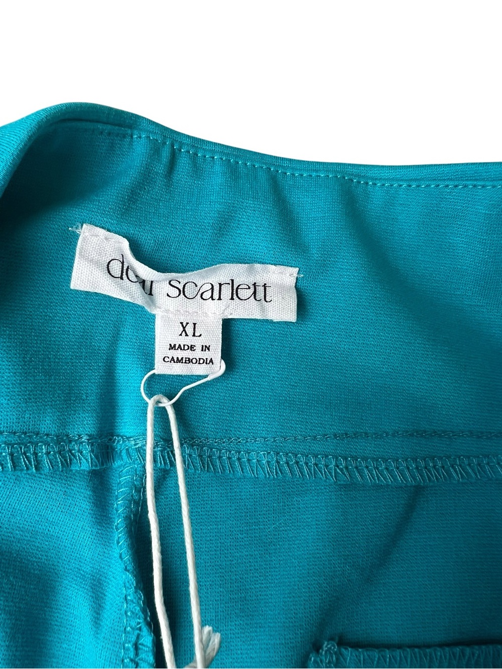 Dear Scarlett NWT Women’s XL Wide Leg Pull On Cropped Teal Pants - Picture 4 of 8